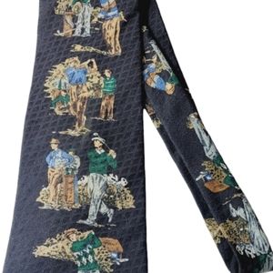 Golf men's silk necktie vintage Robert Stock